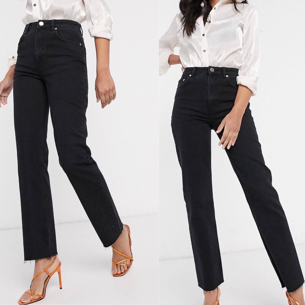 ASOS Design tall high rise flare jeans - black - size 36 waist